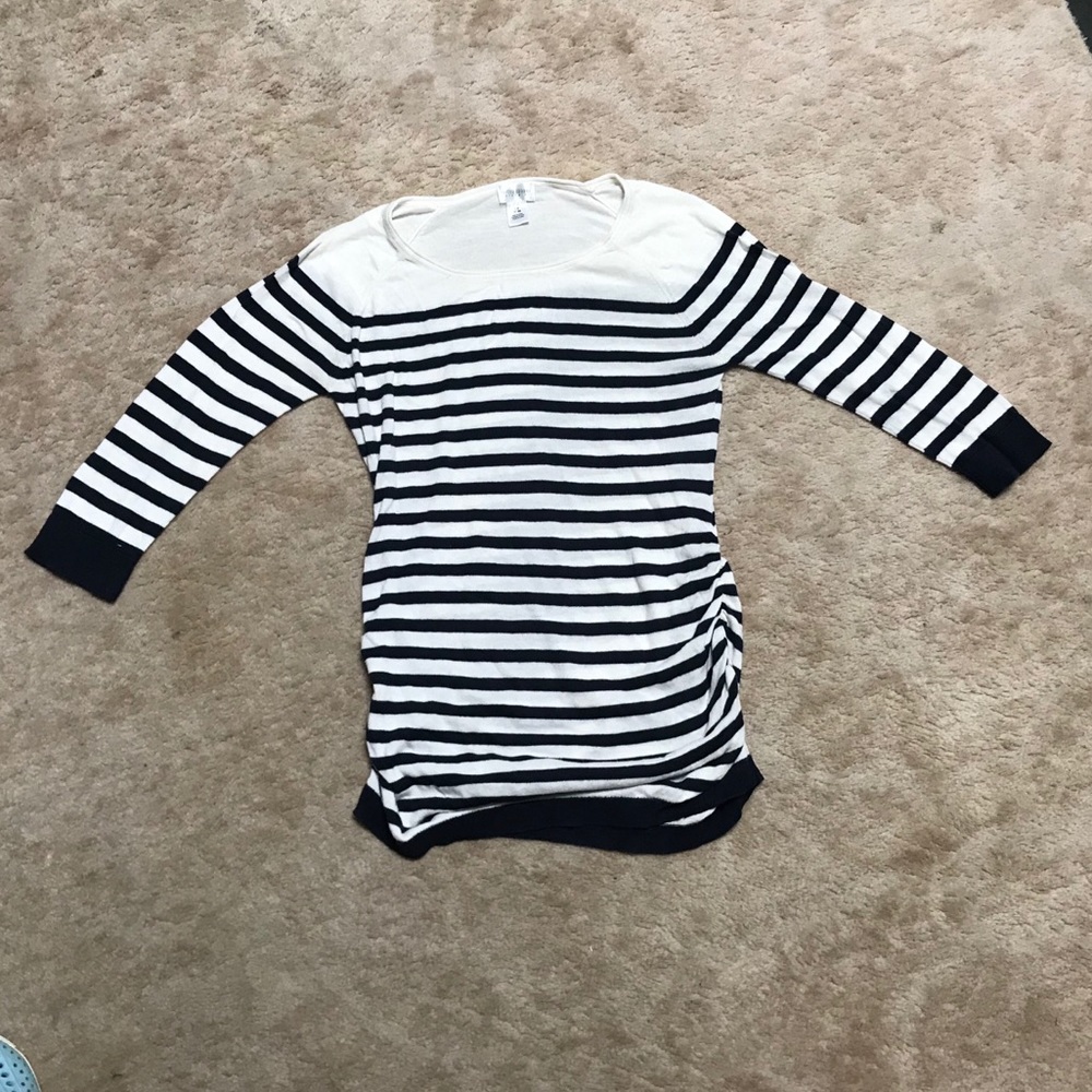 Motherhood Maternity Striped Sweater Black/white